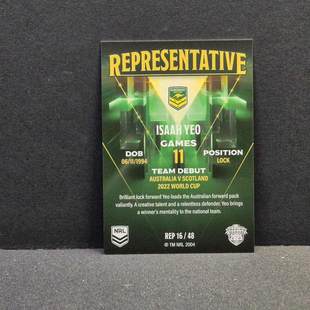 2025 NRL Traders Elite - Representative - REP16 - Isaah Yeo - Kangaroos