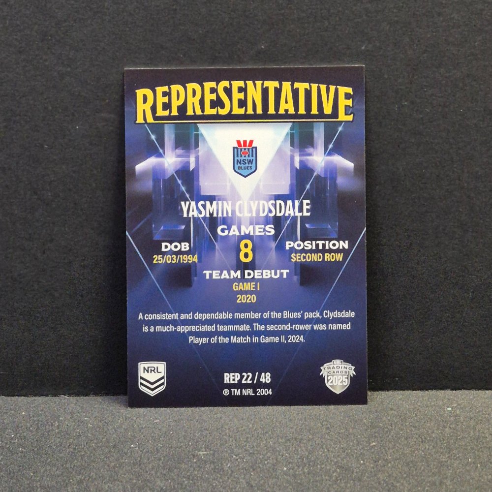 2025 NRL Traders Elite - Representative - REP22 - Yasmin Clydsdale - New South Wales