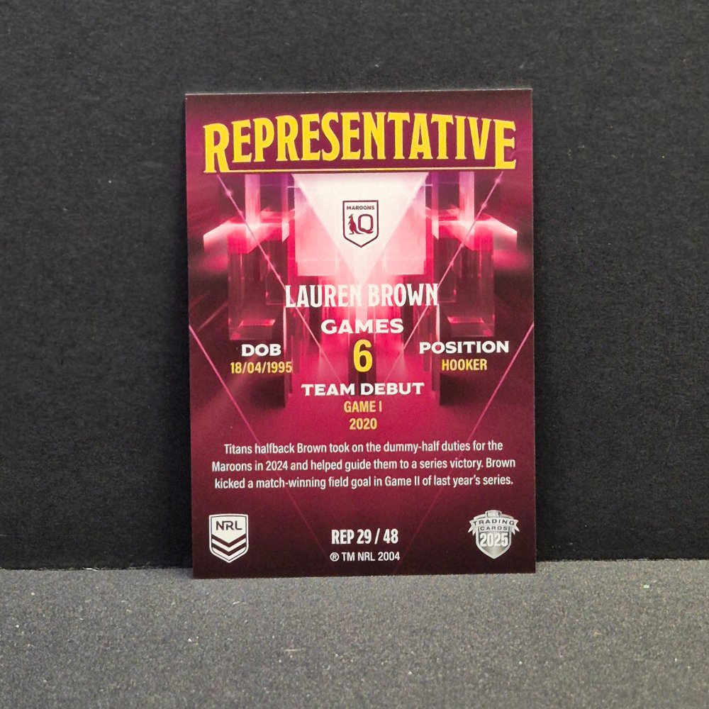 2025 NRL Traders Elite - Representative - REP29 - Lauren Brown - Queensland