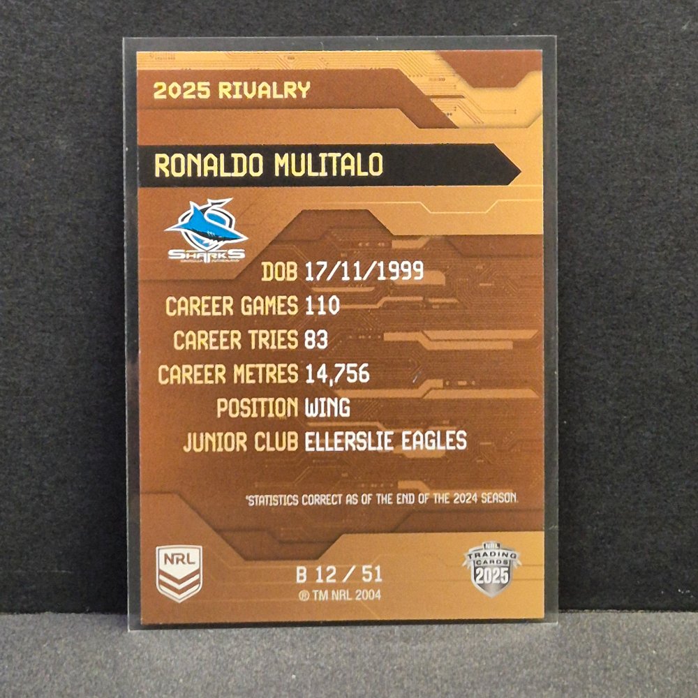 2025 NRL Rivalry - Bronze Special - B12 - Ronaldo Mulitalo