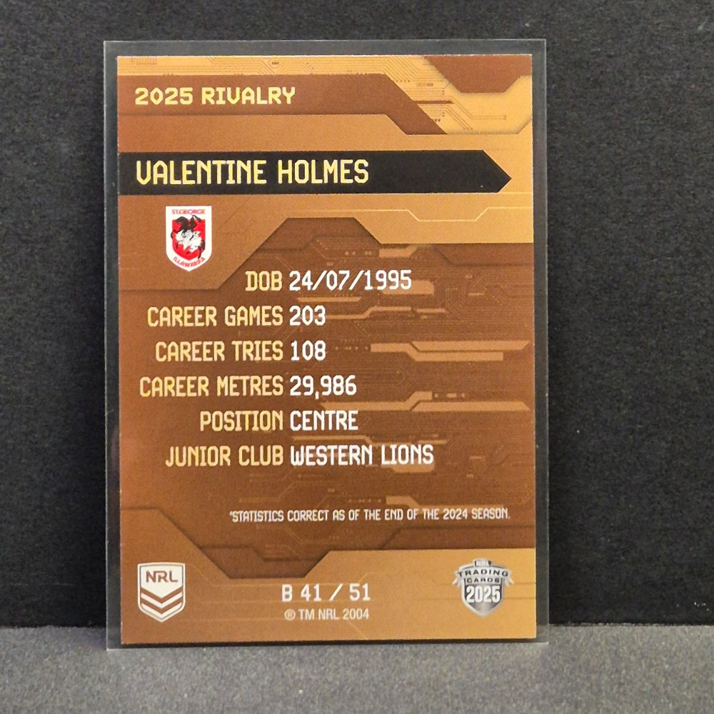 2025 NRL Rivalry - Bronze Special - B41 - Valentine Holmes