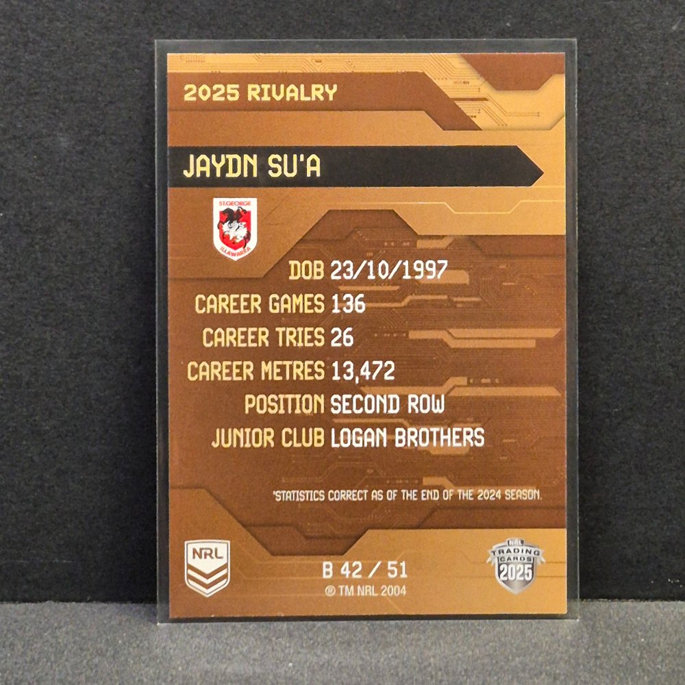2025 NRL Rivalry - Bronze Special - B42 - Jaydn Su'a