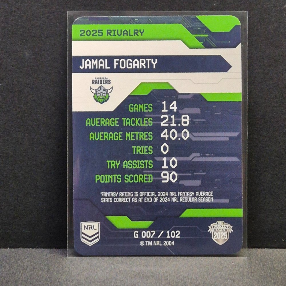 2025 NRL Rivalry - Game Card - G007 - Jamal Fogarty