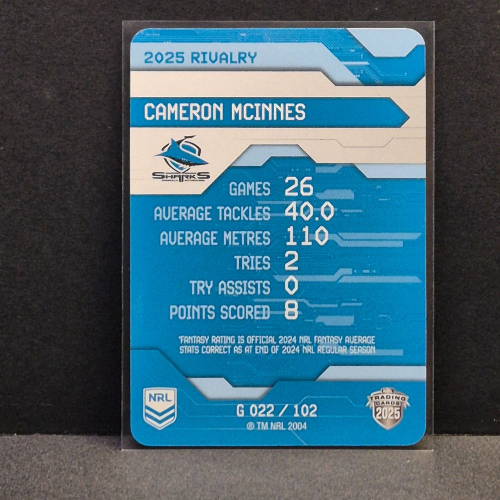 2025 NRL Rivalry - Game Card - G022 - Cameron McInnes