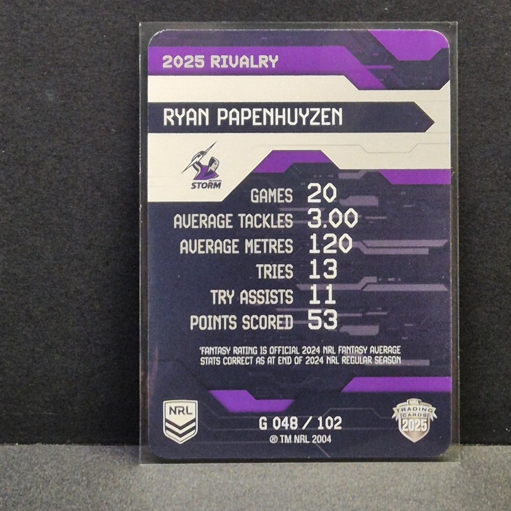 2025 NRL Rivalry - Game Card - G048 - Ryan Papenhuyzen
