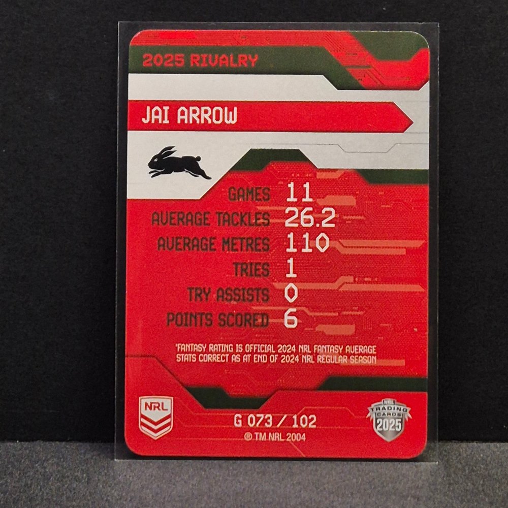 2025 NRL Rivalry - Game Card - G073 - Jai Arrow