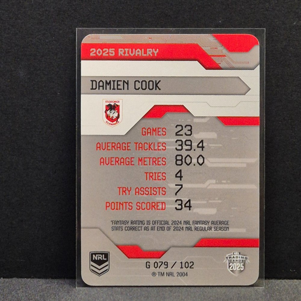 2025 NRL Rivalry - Game Card - G079 - Damien Cook