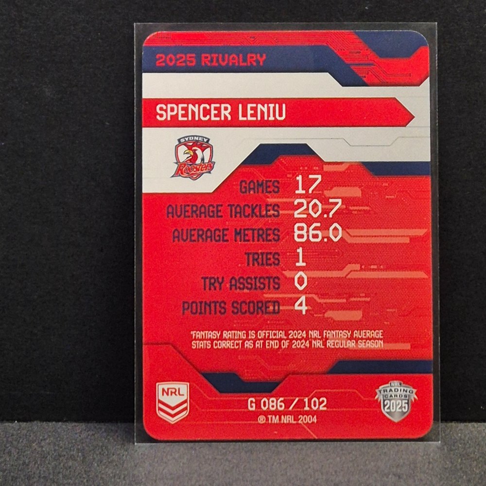 2025 NRL Rivalry - Game Card - G086 - Spencer Leniu