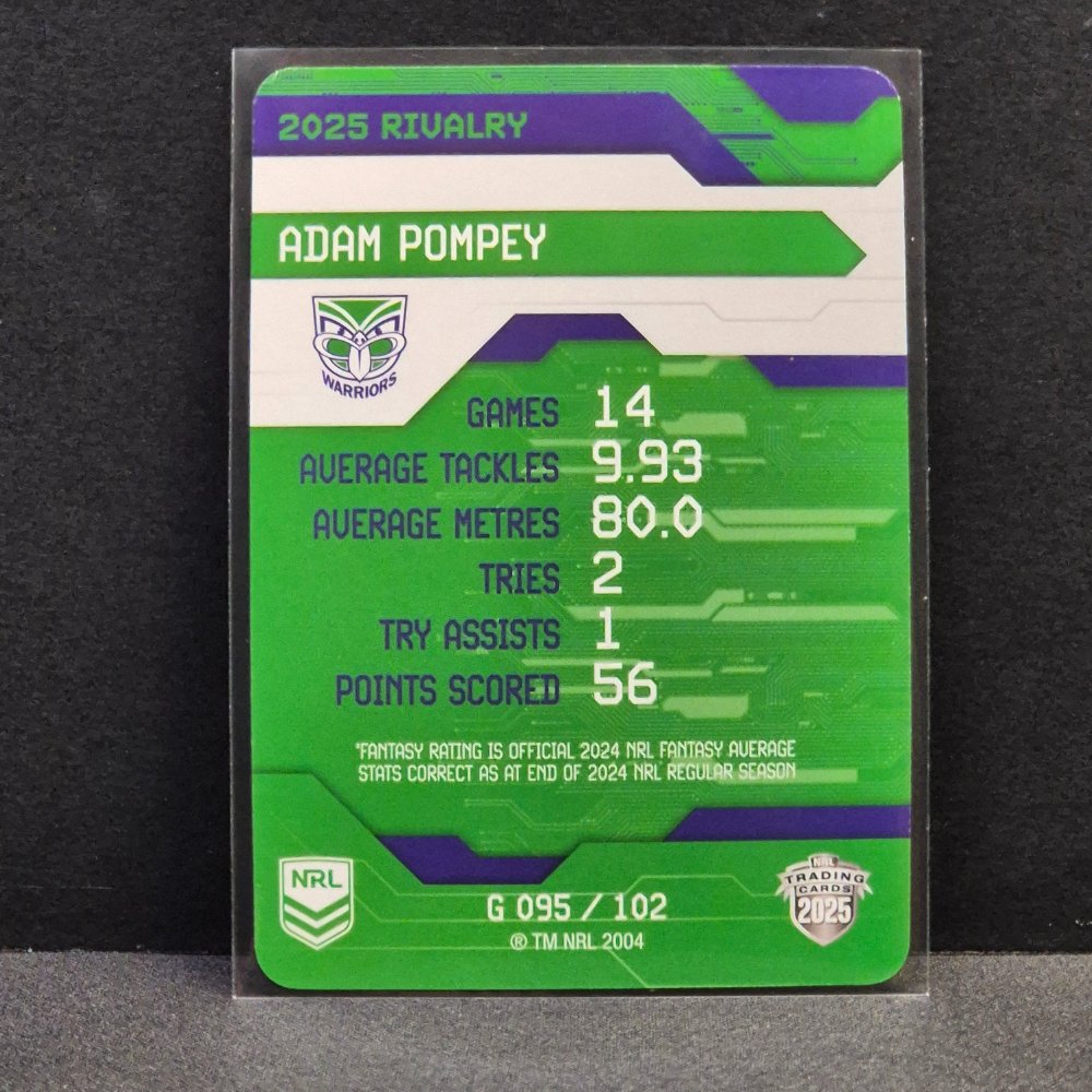 2025 NRL Rivalry - Game Card - G095 - Adam Pompey