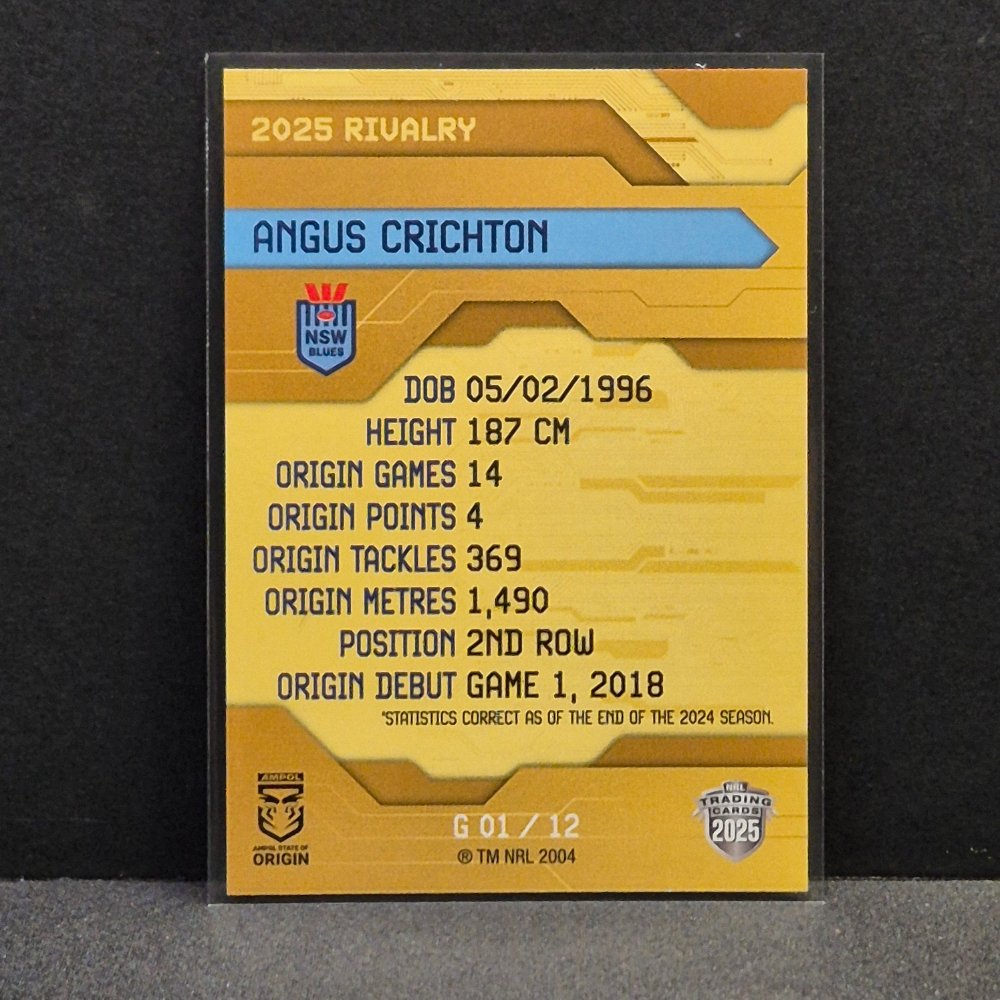 2025 NRL Rivalry - Gold Special - G01 - Angus Crichton