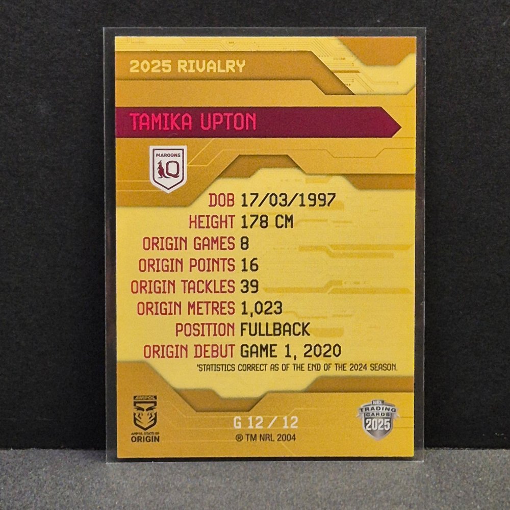 2025 NRL Rivalry - Gold Special - G12 - Tamika Upton