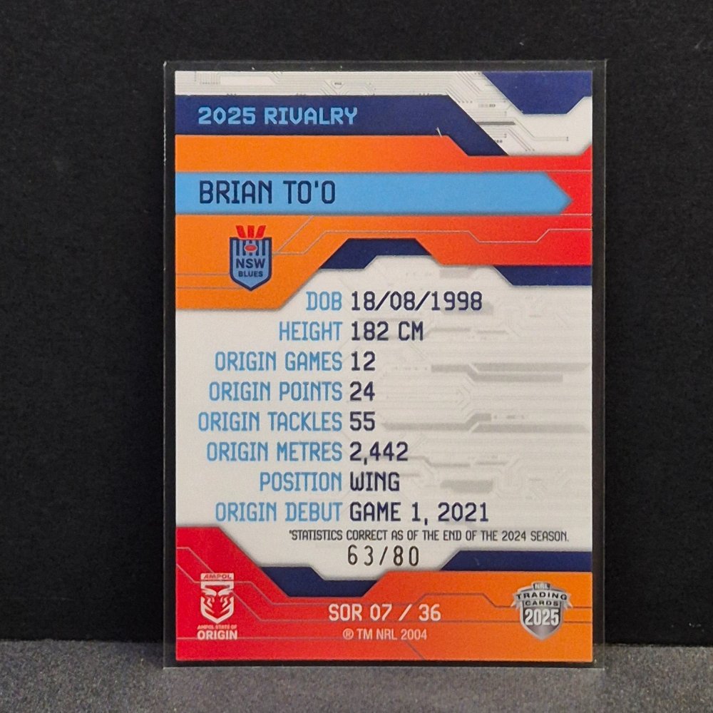 2025 NRL Rivalry - Orange Special - SOR07 - Brian To'o