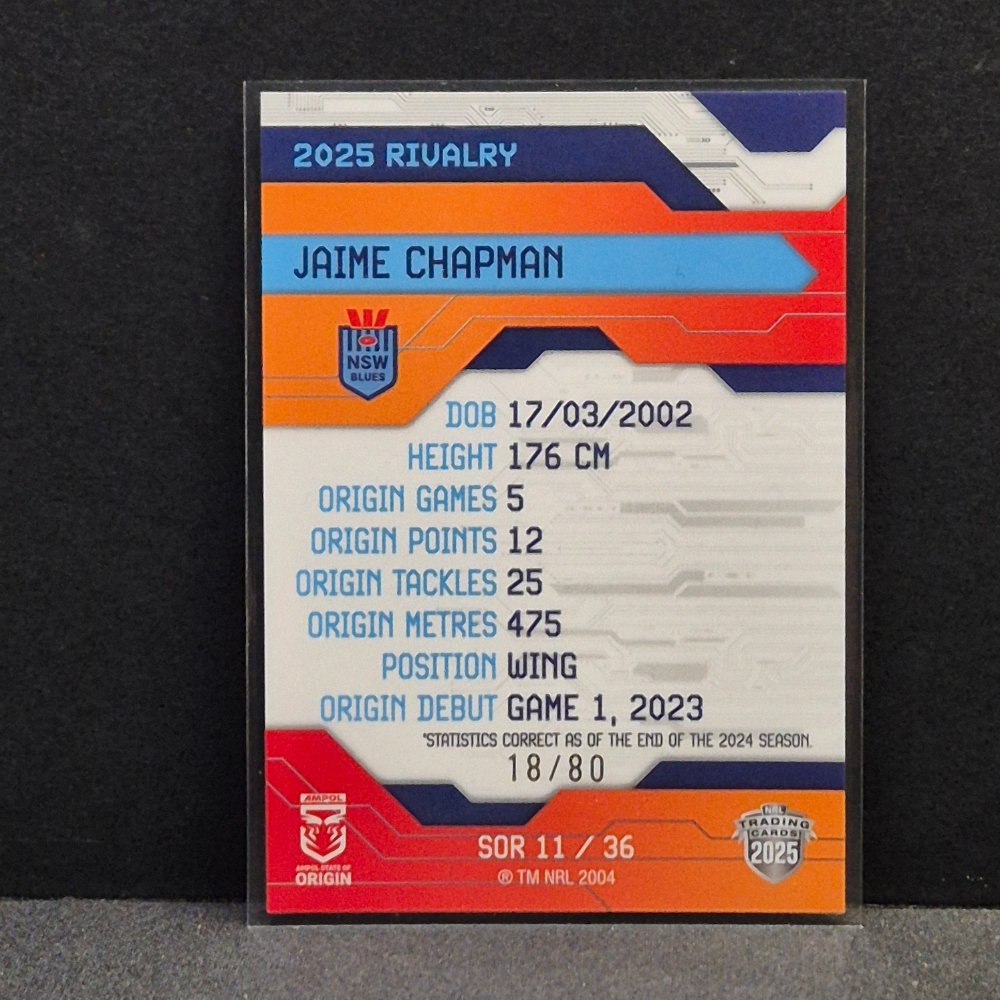 2025 NRL Rivalry - Orange Special - SOR11 - Jaime Chapman