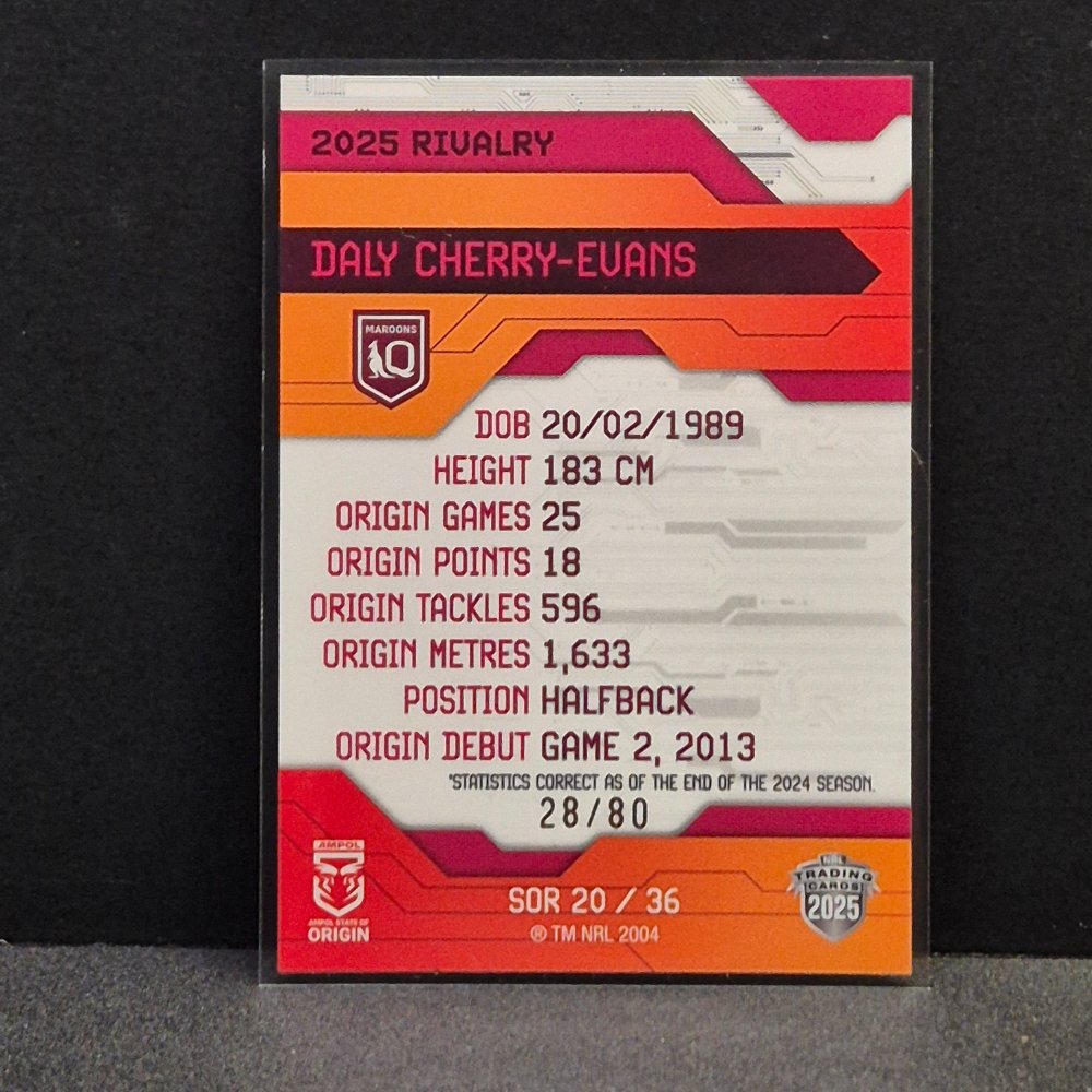 2025 NRL Rivalry - Orange Special - SOR20 - Daly Cherry-Evans