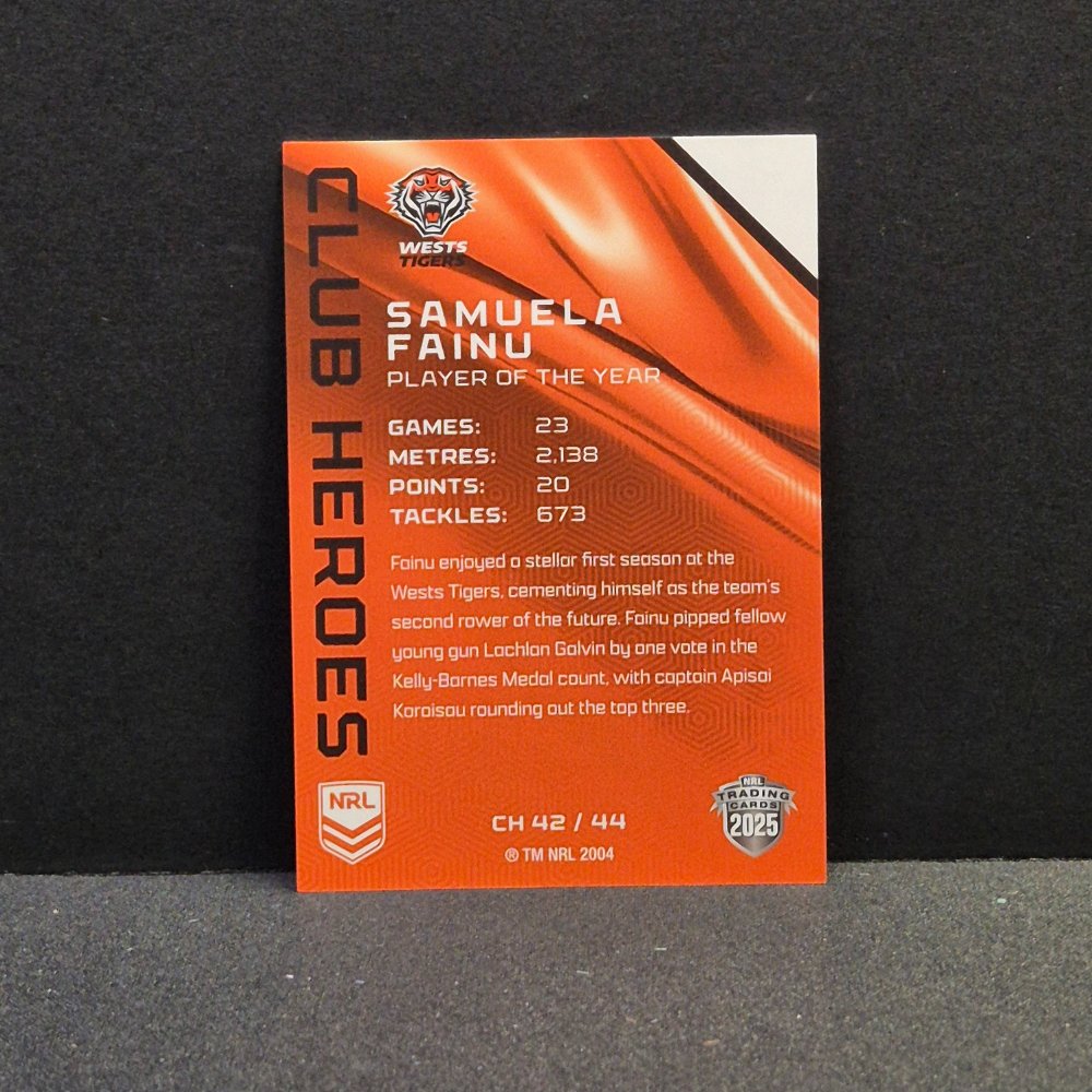 2025 NRL Traders - Club Heroes - CH42 - Samuela Fainu