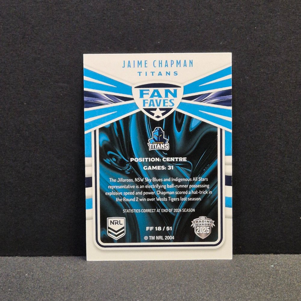 2025 NRL Traders - Fan Faves - FF18 - Jaime Chapman