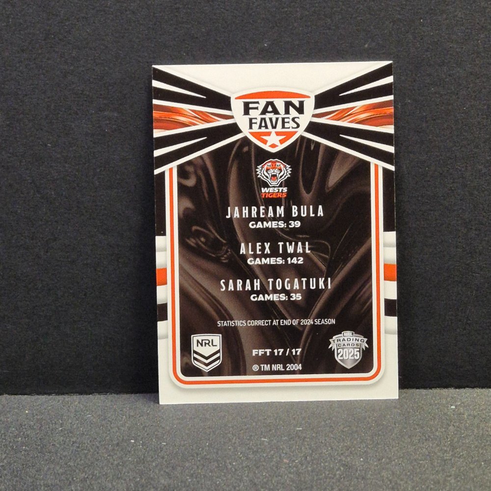 2025 NRL Traders - Fan Faves Team - FFT17 - Tigers
