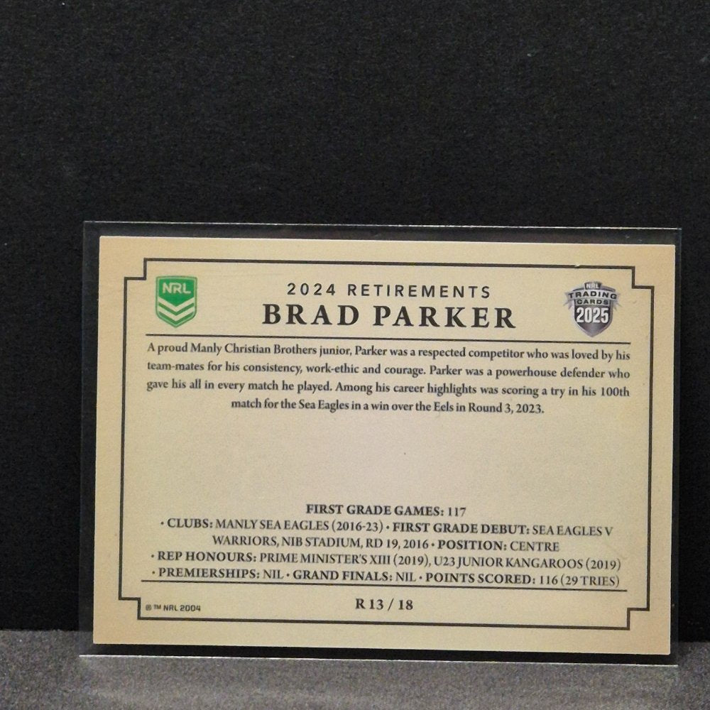 2025 NRL Traders - Retirements - R13 - Brad Parker