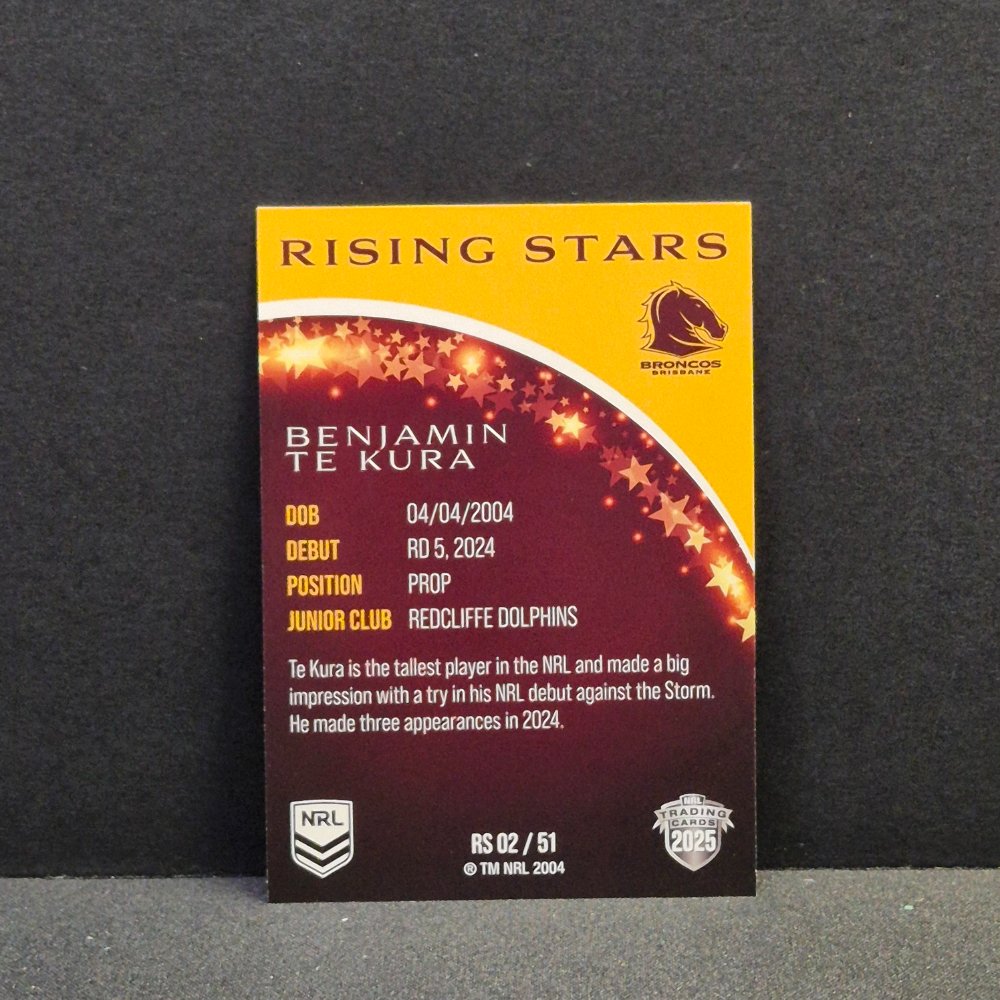 2025 NRL Traders - Rising Stars - RS02 - Benjamin Te Kura