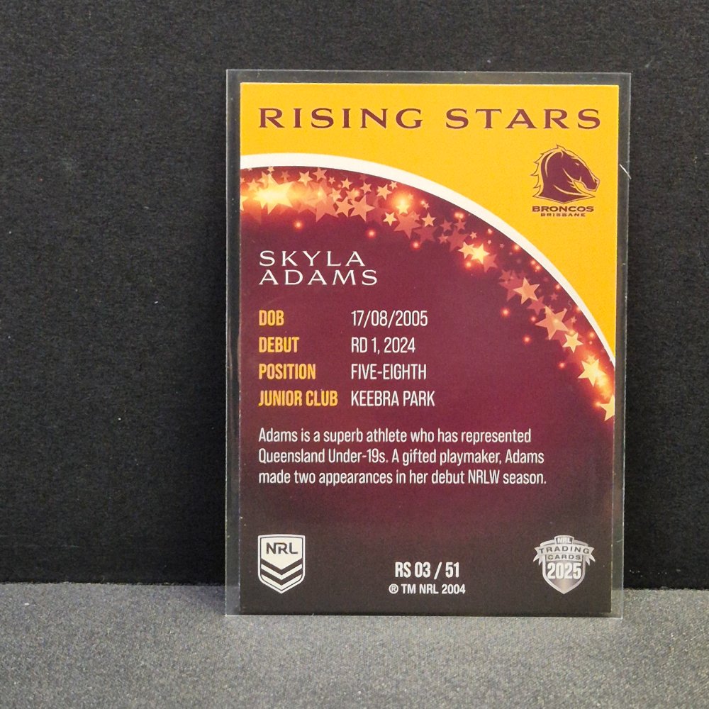 2025 NRL Traders - Rising Stars - RS03 - Skyla Adams