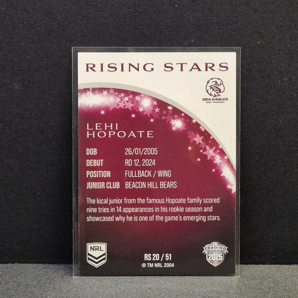 2025 NRL Traders - Rising Stars - RS20 - Lehi Hopoate