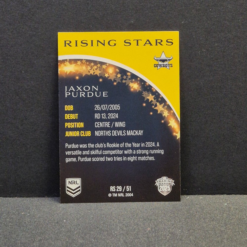 2025 NRL Traders - Rising Stars - RS29 - Jaxon Purdue