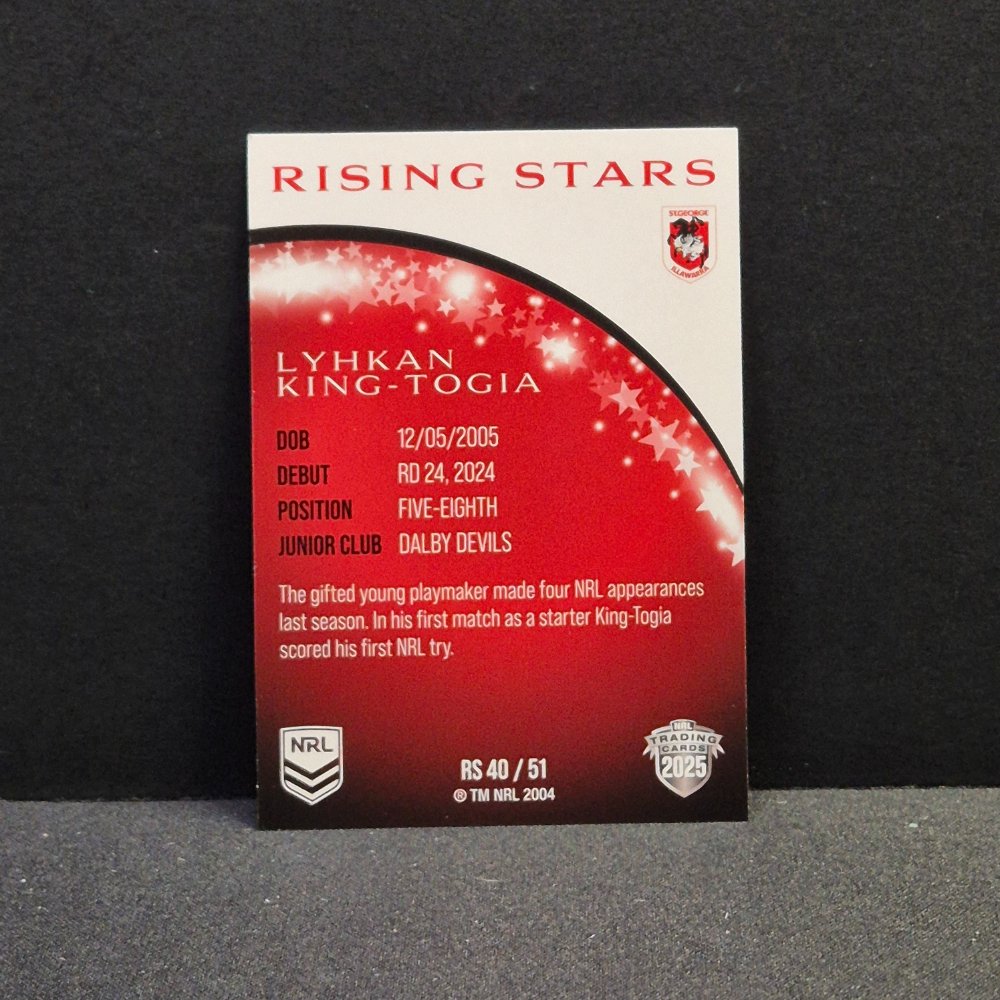 2025 NRL Traders - Rising Stars - RS40 - Lyhkan King-Togia
