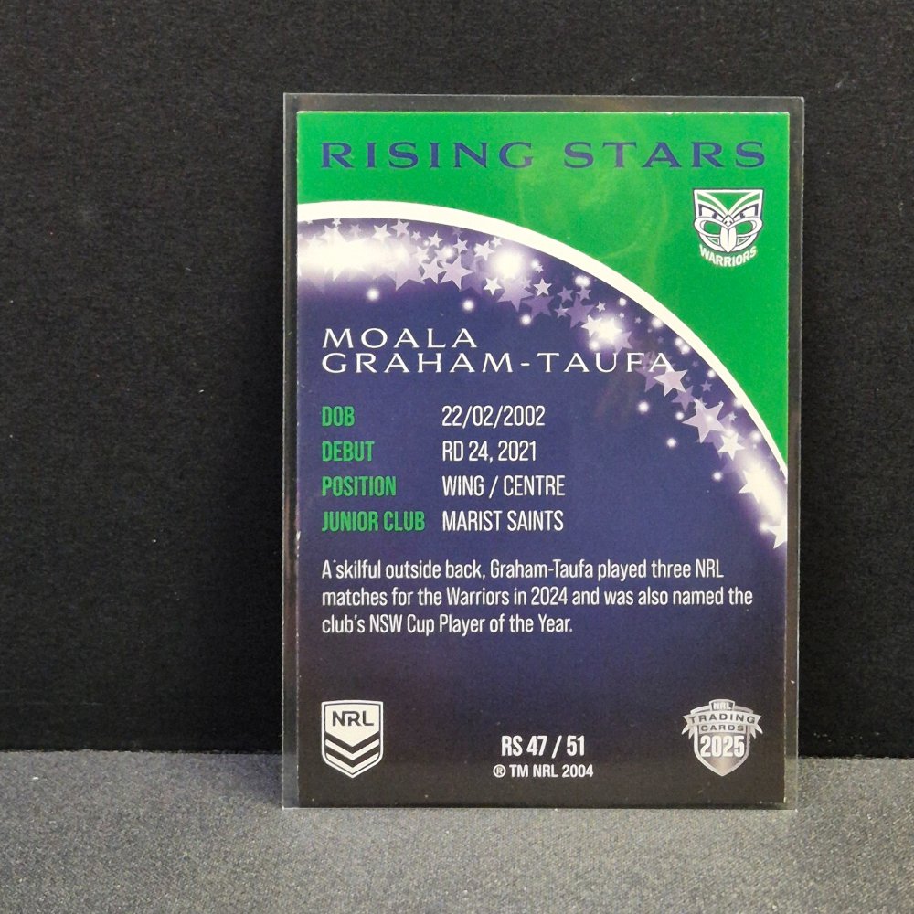 2025 NRL Traders - Rising Stars - RS47 - Moala Graham-Taufa