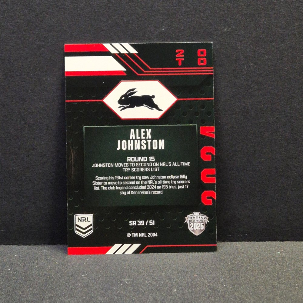 2025 NRL Traders - Season to Remember - SR39 - Alex Johnston