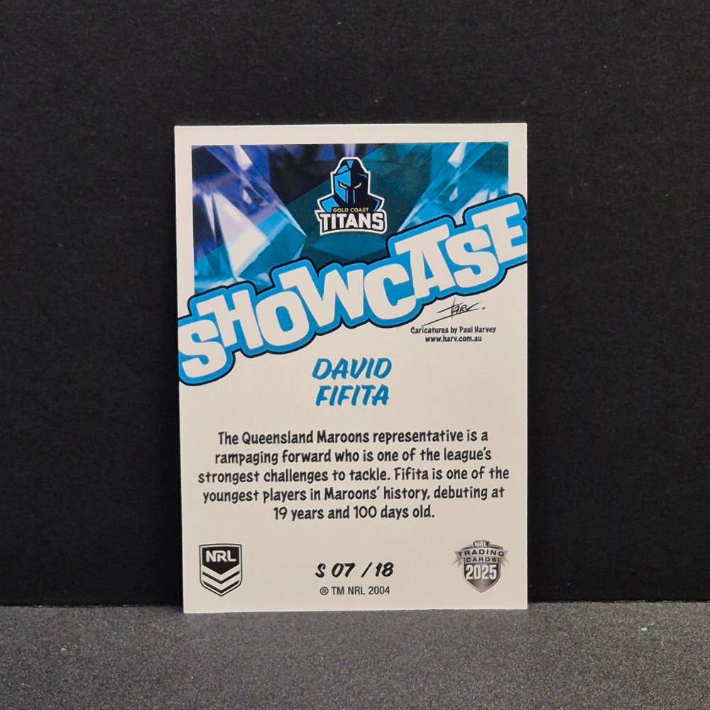 2025 NRL Traders - Showcase Caricatures - S07 - David Fifita