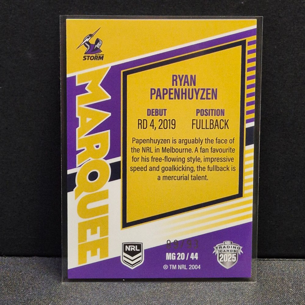 2025 NRL Traders Elite - Marquee Gold - MG20 - Ryan Papenhuyzen