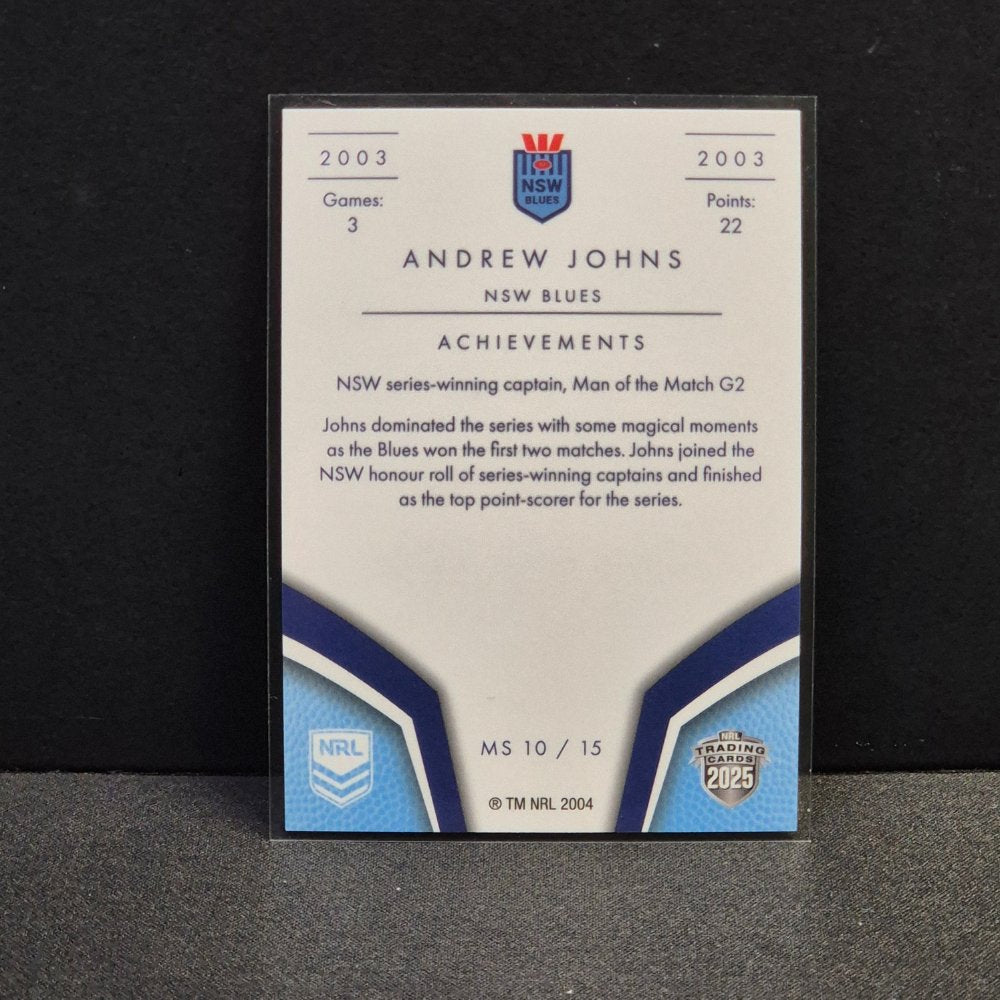 2025 NRL Traders Elite - Master Series - MS10 - Andrew Johns - NSW Blues
