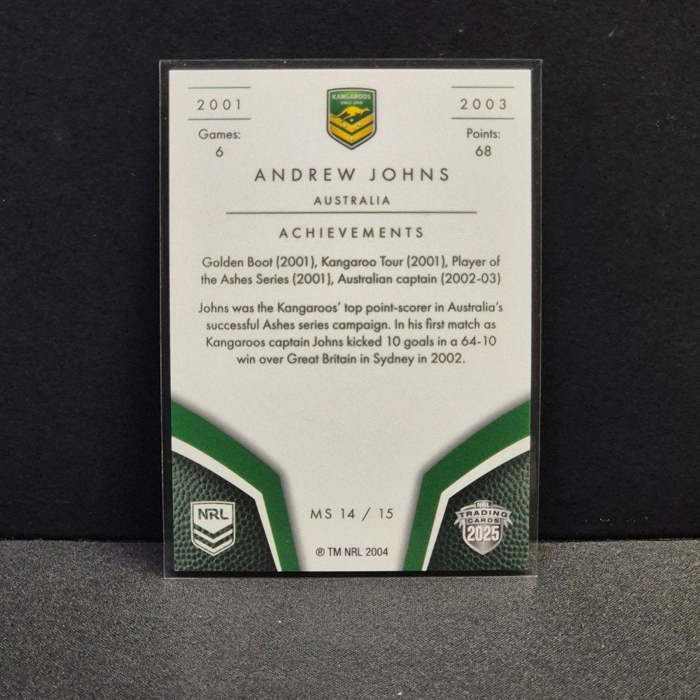 2025 NRL Traders Elite - Master Series - MS14 - Andrew Johns - Kangaroos