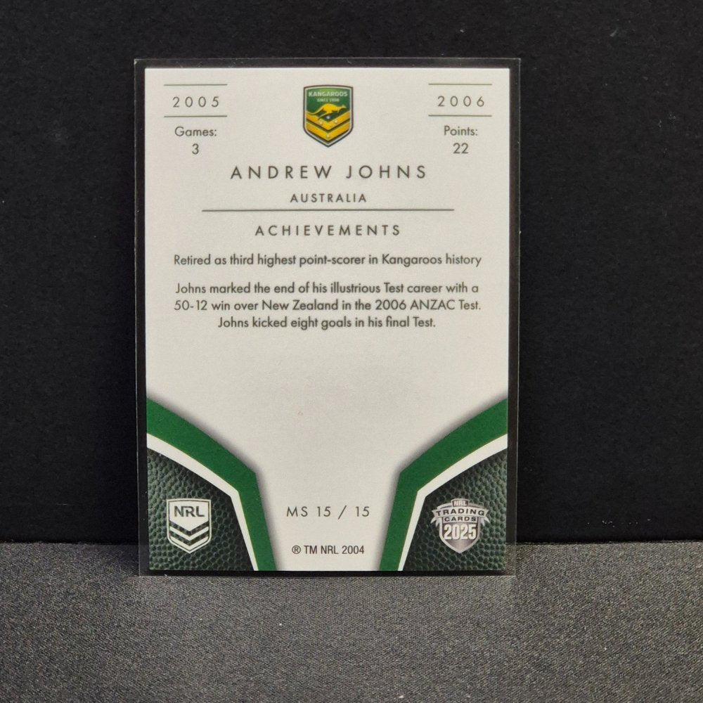 2025 NRL Traders Elite - Master Series - MS15 - Andrew Johns - Kangaroos