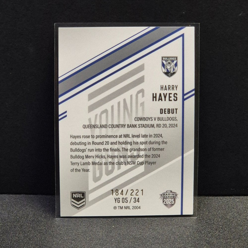 2025 NRL Traders Elite - Young Guns - YG05 - Harry Hayes