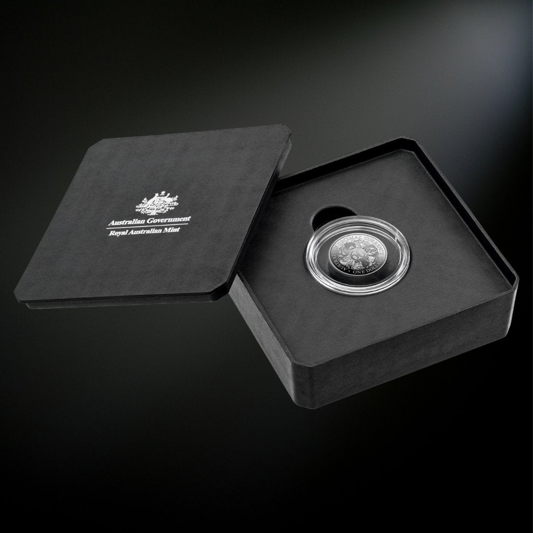 2026 $1 ‘C’ Mintmark 60 Years of Decimal Currency Fine Silver Proof Coin inner presentation box
