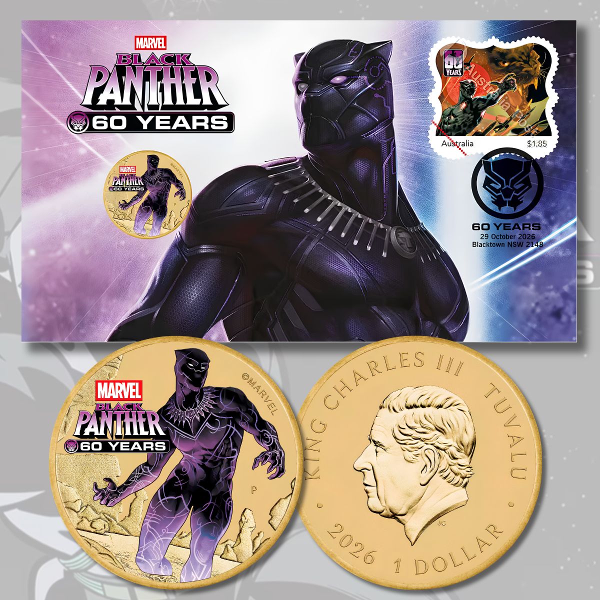 2026 $1 Perth Mint Black Panther 60th Anniversary PNC