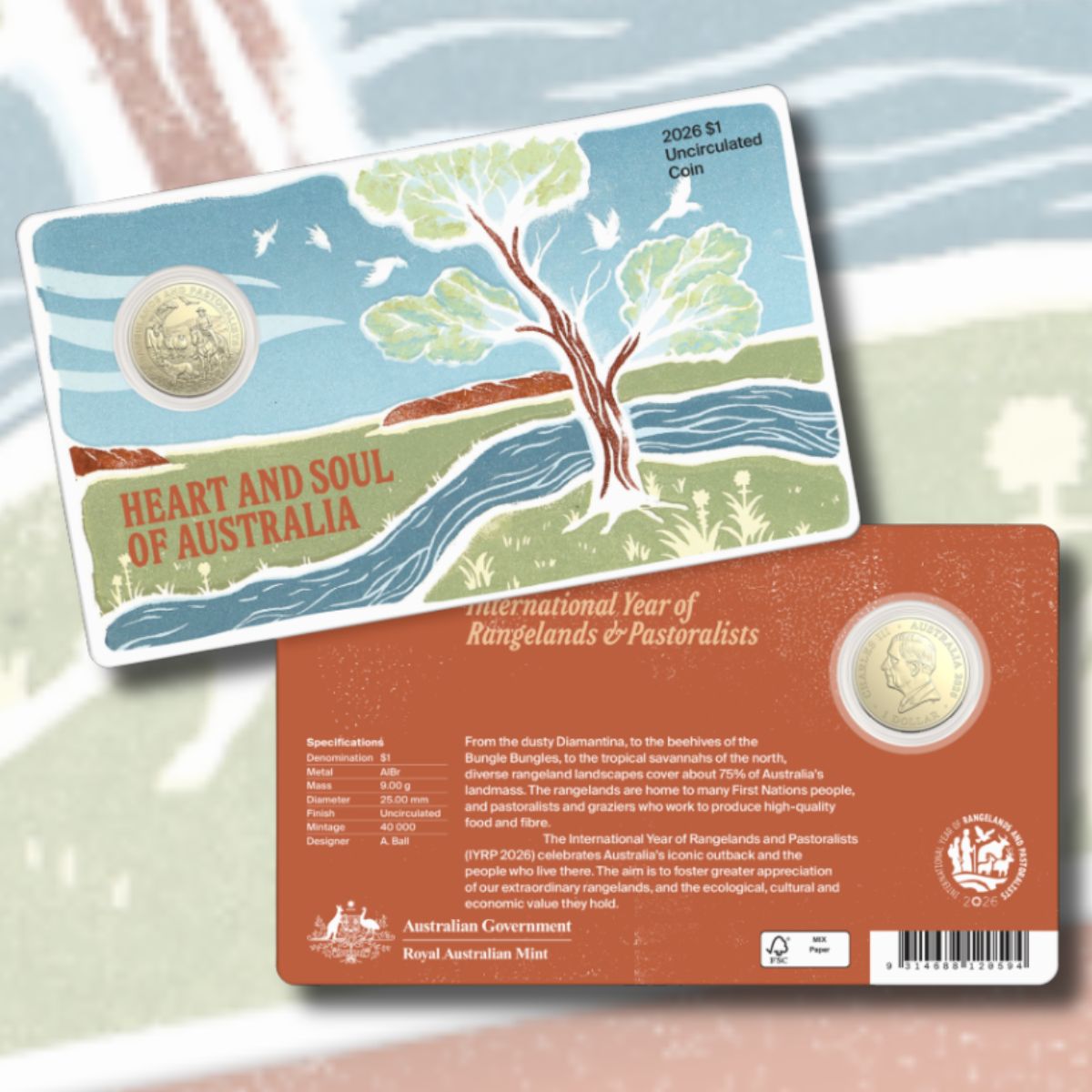 2026 $1 Heart & Soul of Australia Carded Coin