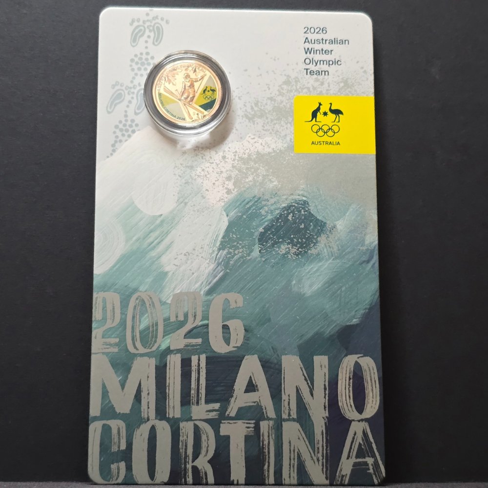 2026 $1 Winter Olympics Australian Olympic Team Coloured Uncirculated Coin