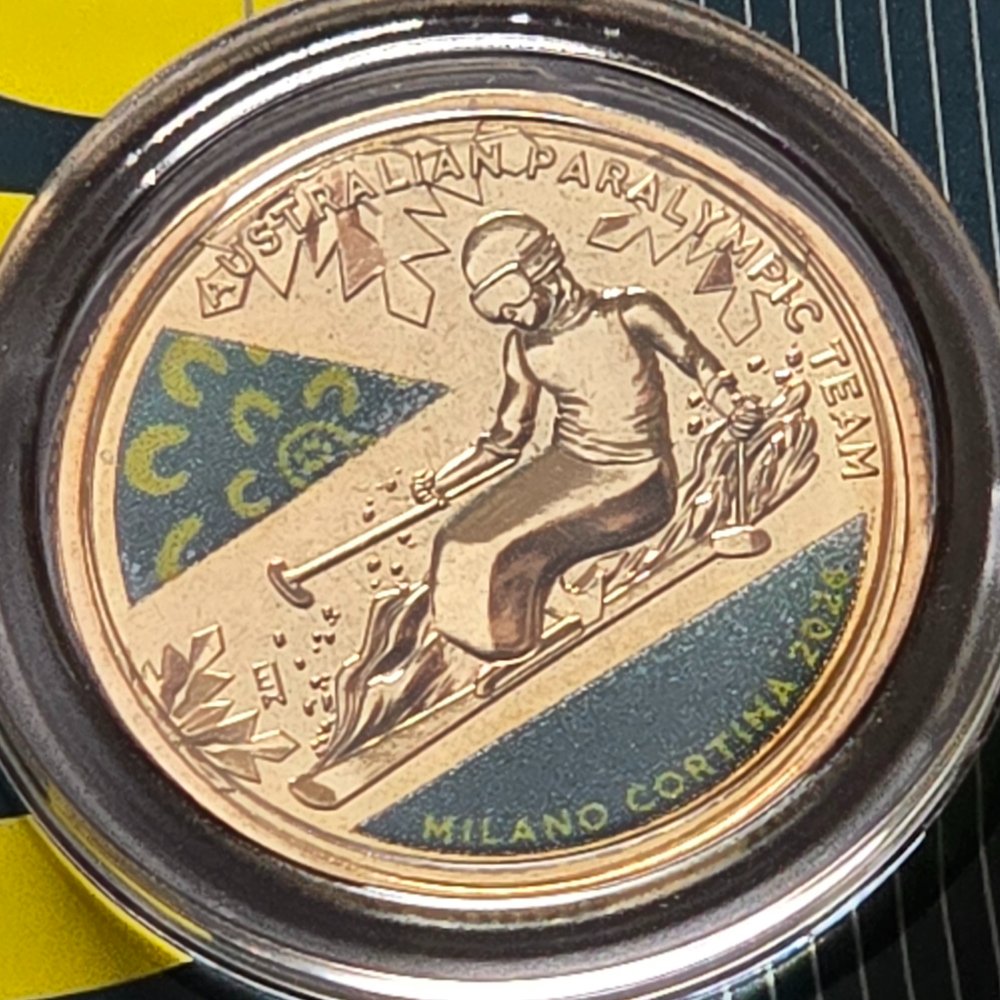 2026 $1 Winter Paralympics Australian Paralympic Team Coloured Uncirculated Coin