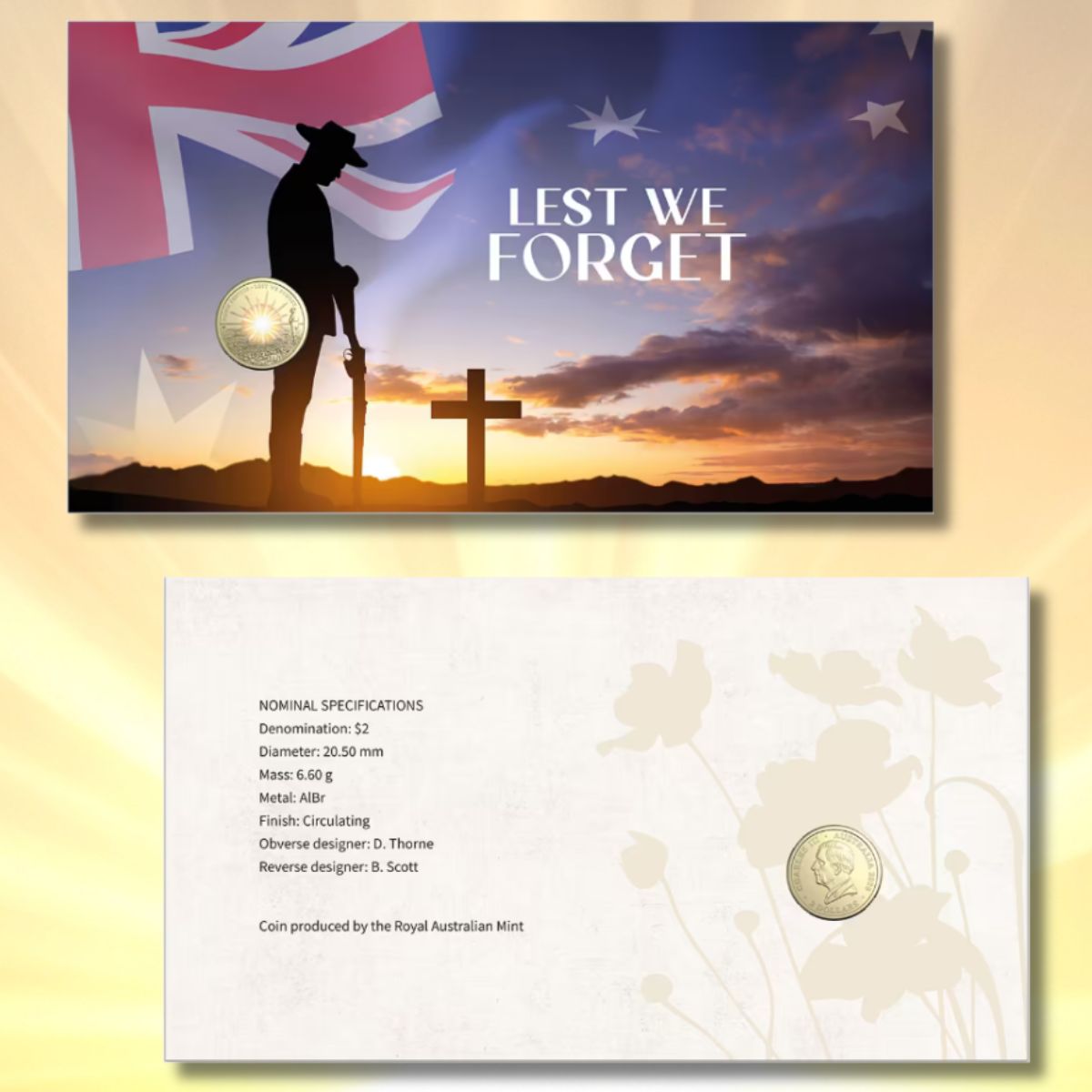 2026 $2 ANZAC Day – Preparing for Peace Lest We Forget Dawn of Service PNC