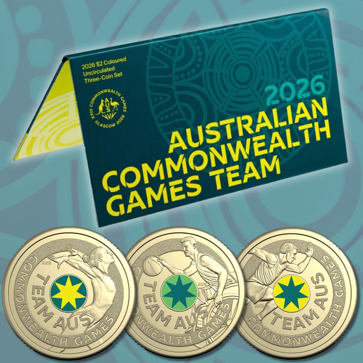2026 $2 Australian Commonwealth Games Team Three-Coin Set