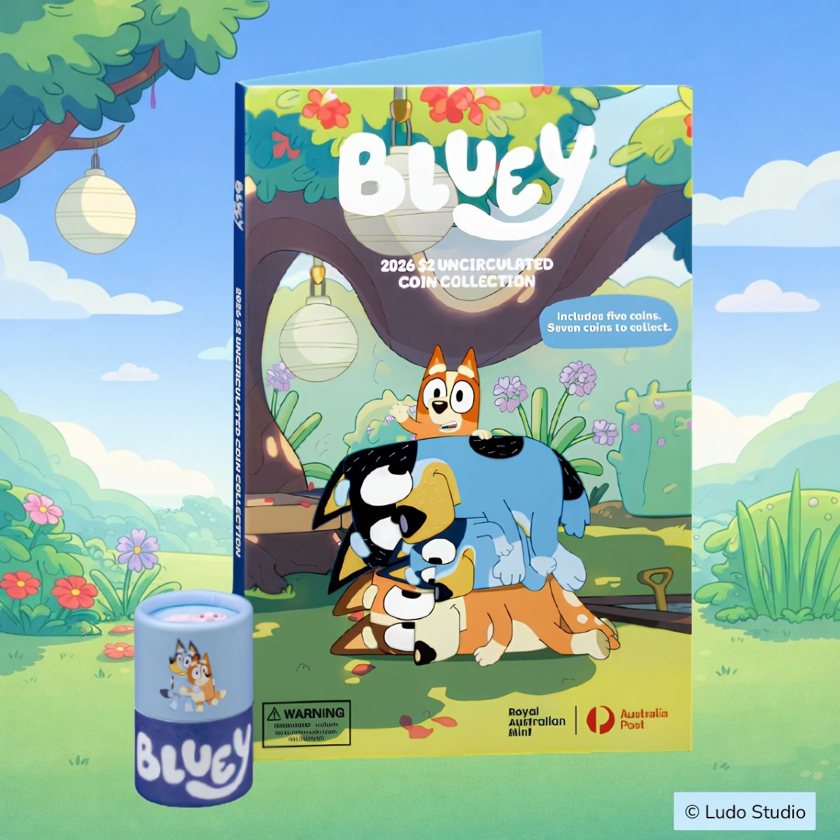 2026 $2 Bluey Tube & Folder + Coloured Till Coins