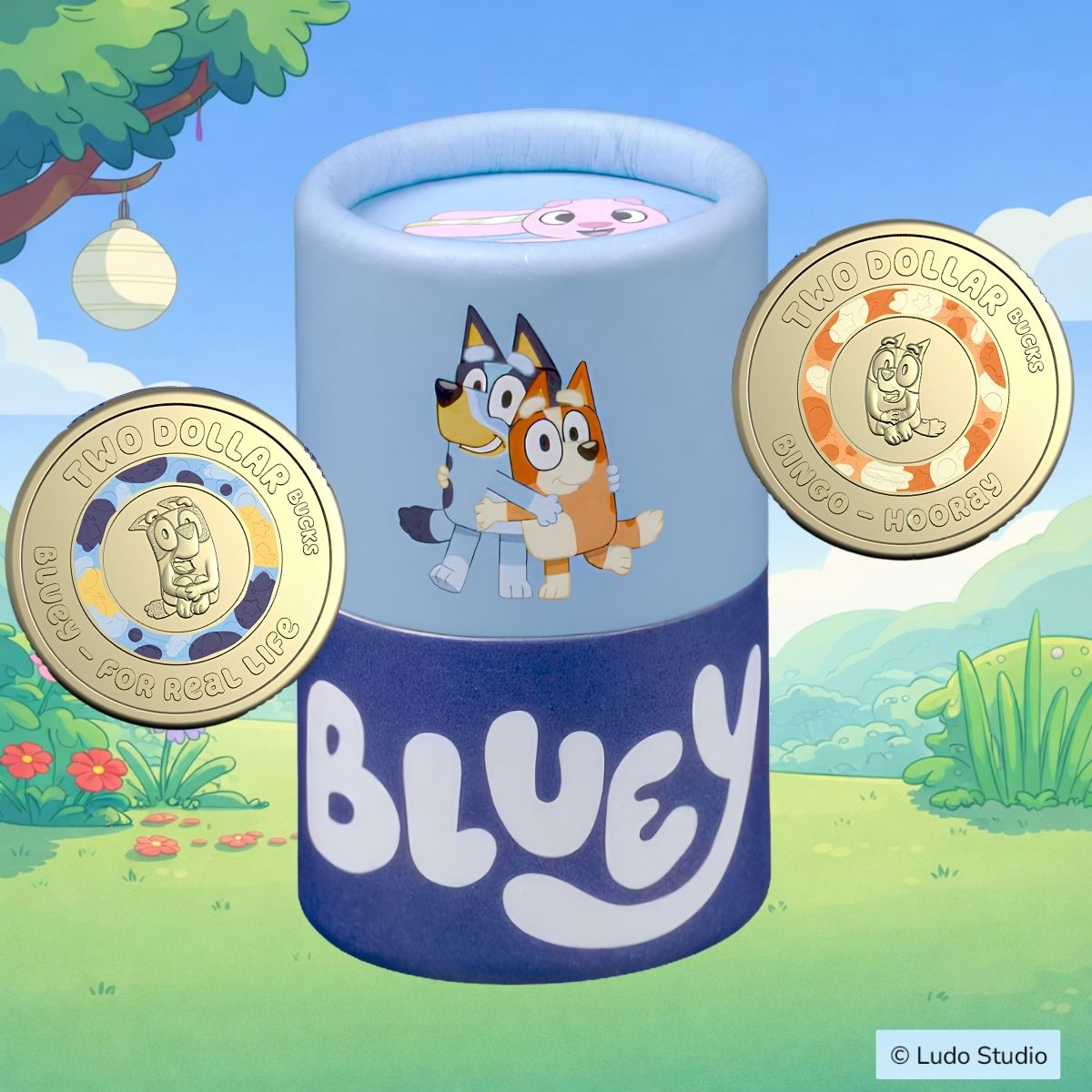 2026 Bluey Two Dollar Bucks Tube & Folder + Coloured Till Coins