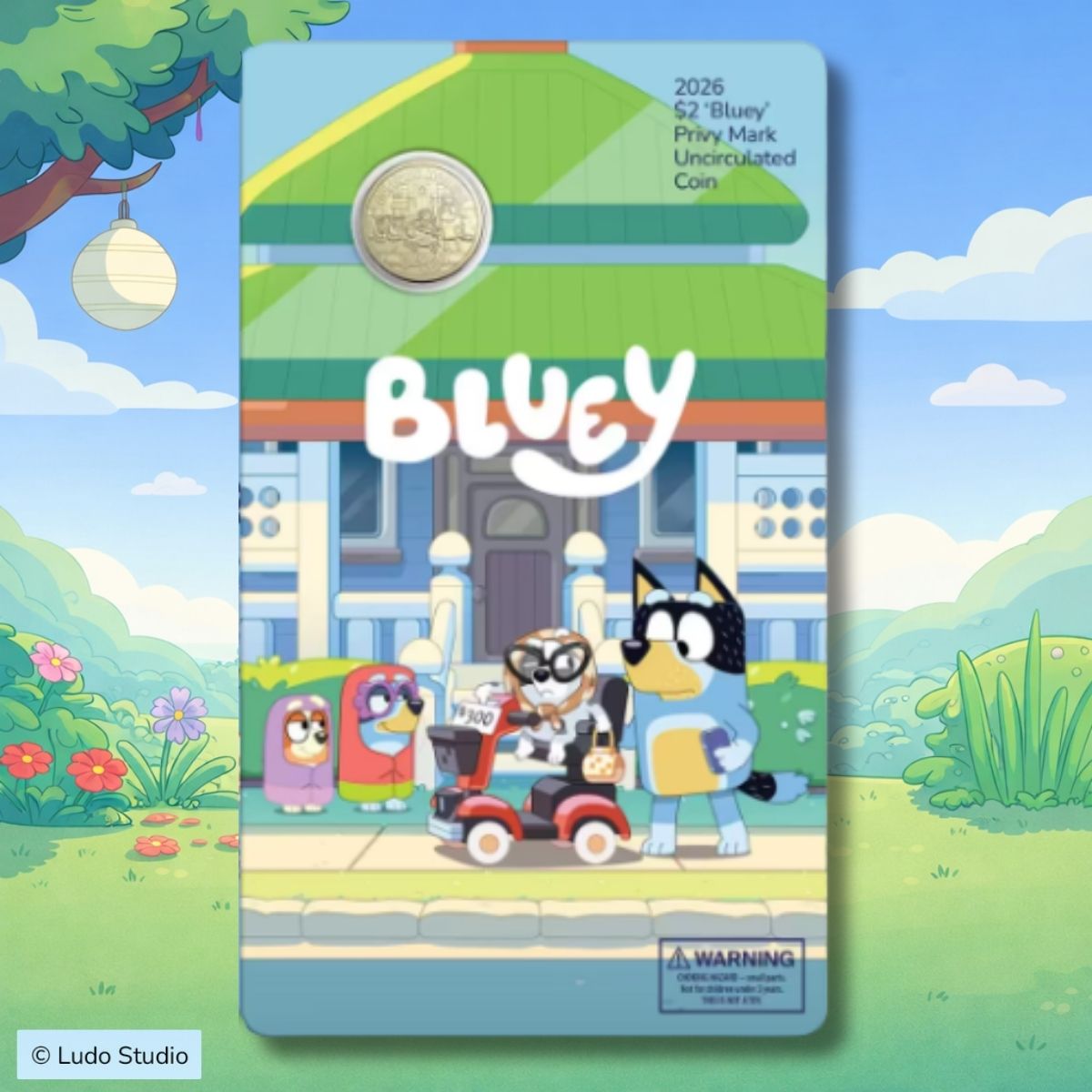 2026 Bluey Two Dollar Bucks Privy Mark Carded Coin - Granny Mobile