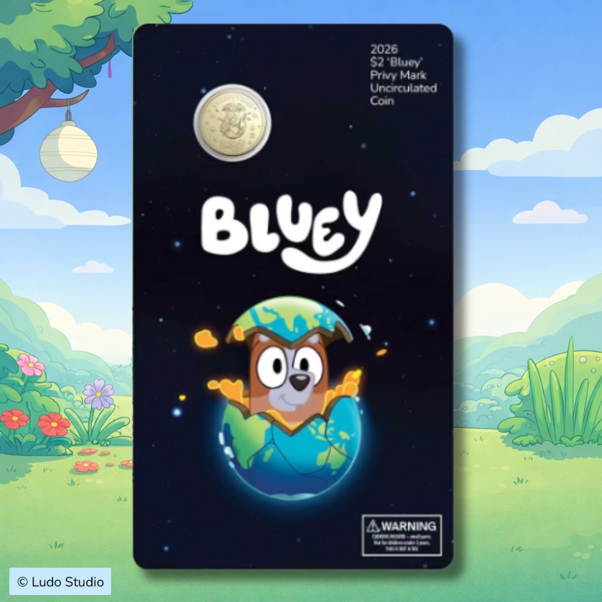 2026 Bluey Two Dollar Bucks Privy Mark Carded Coin - Sleepy Time