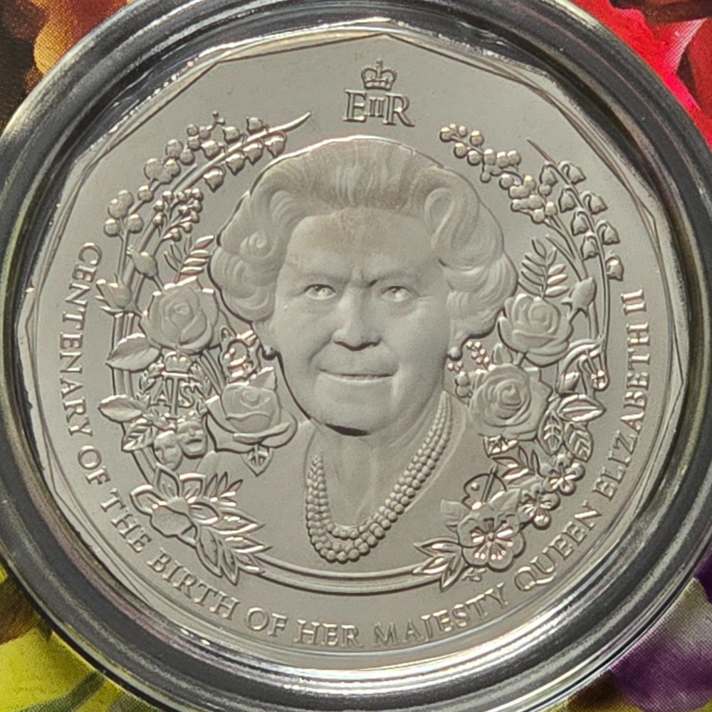 2026 50c HM Queen Elizabeth II Centenary of Birth Carded Coin