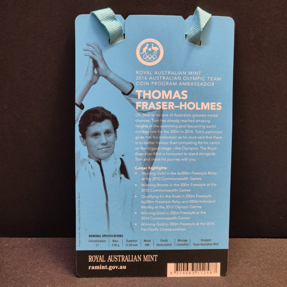 2016 $1 Olympic Mob of Boxing Kangaroos Swimming - Thomas Fraser-Holmes