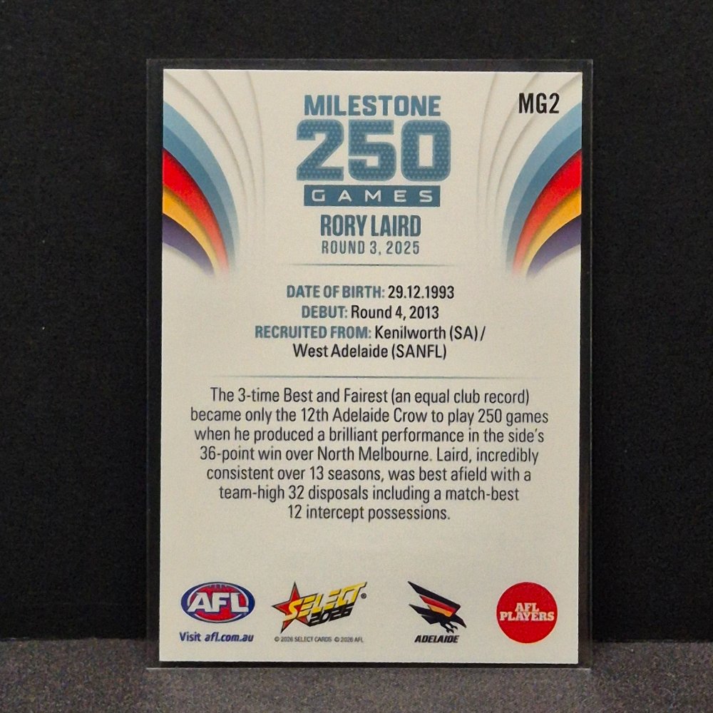 2026 AFL Footy Stars - Milestone Games - MG2 - Rory Laird