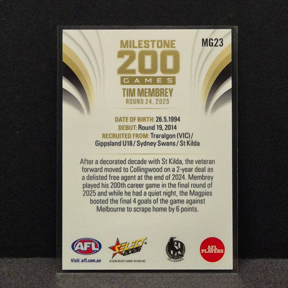 2026 AFL Footy Stars - Milestone Games - MG23 - Tim Membrey